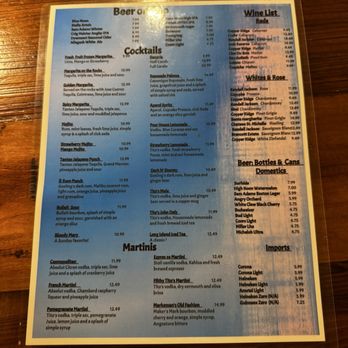 The Pour House Tavern menu 1