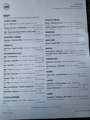 The Pour House Tavern menu 2